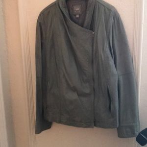 Genuine Leather Light/Medium Grey J.Jill Jacket